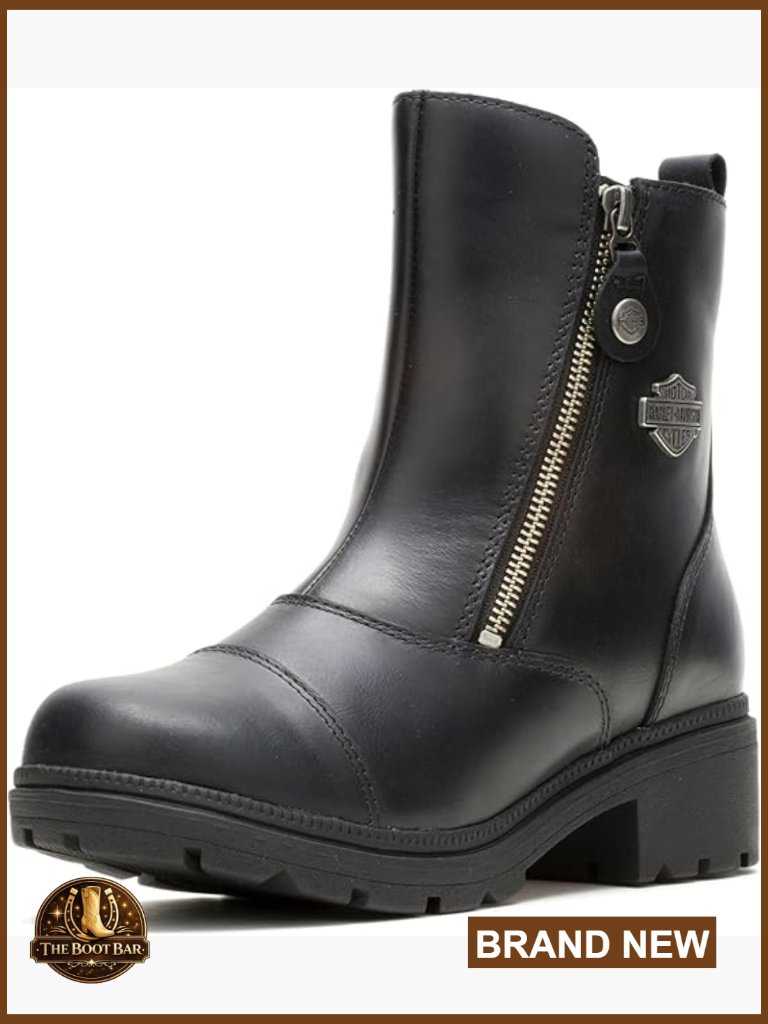 Women's Short Casual Ankle Boots Low Heel 1-2" Full Grain Leather Ykk Zippers